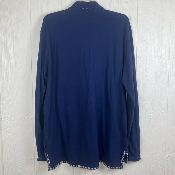Phatfarm shirt men’s XL Polo Navy Blue with lots of detail. 90s Y2K Hip-Hop Def - Picture 8 of 9